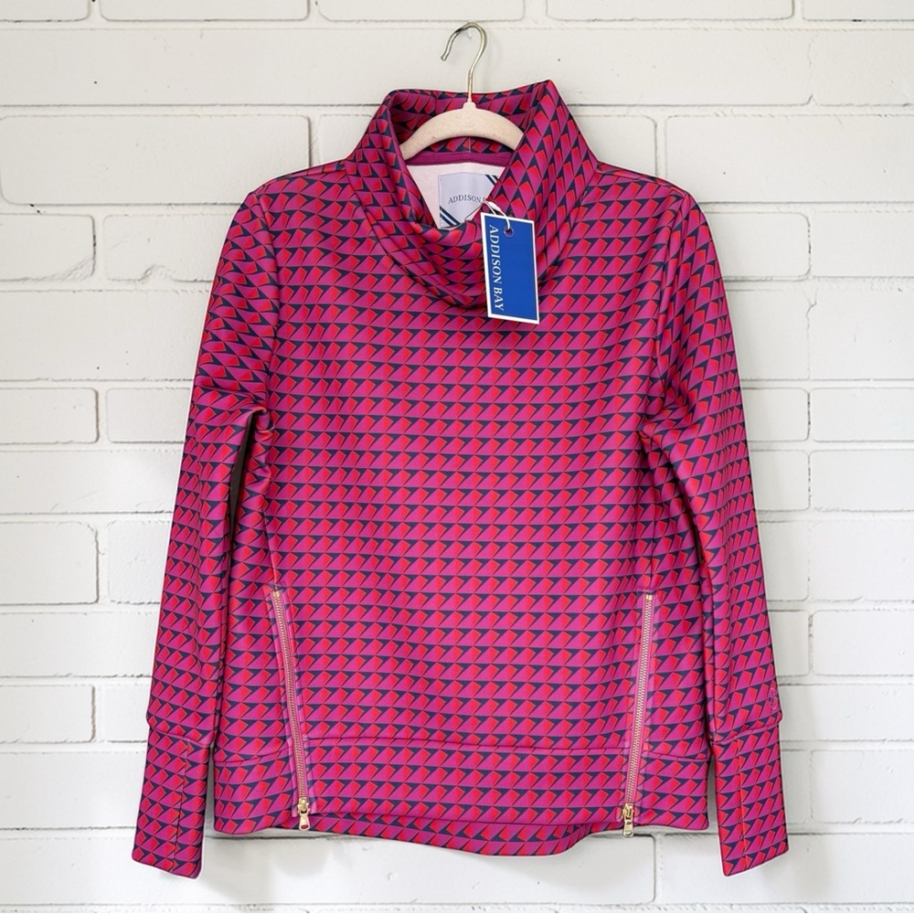 Addison Bay Everyday Pullover Berry Mod Geo XS NWT